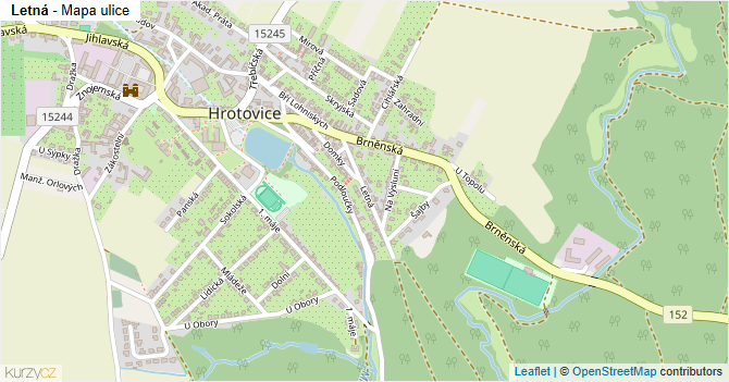 Letná - mapa ulice