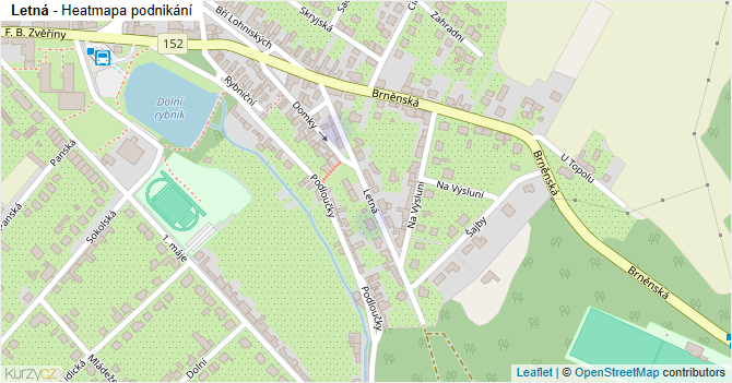 Letná - mapa podnikání