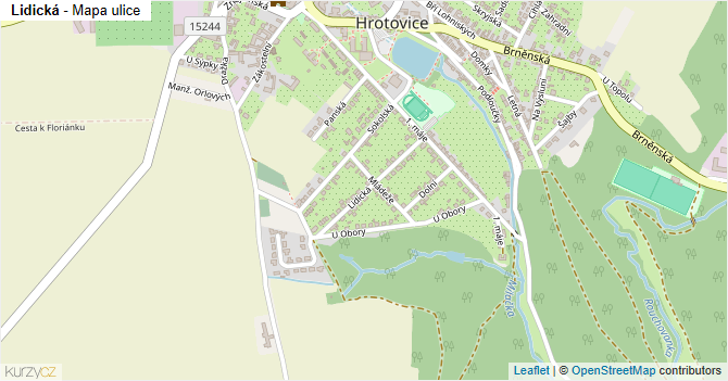 Lidická - mapa ulice