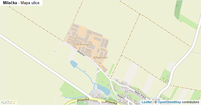 Milačka - mapa ulice