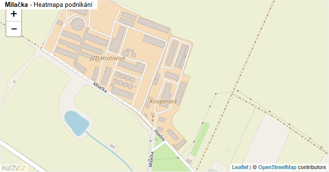 Milačka - mapa podnikání