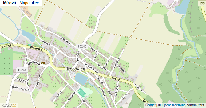 Mírová - mapa ulice