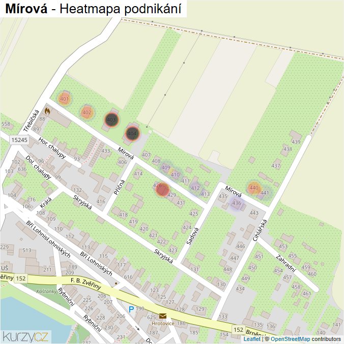 Mapa Mírová - Firmy v ulici.