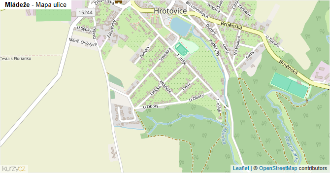 Mládeže - mapa ulice