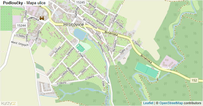 Podloučky - mapa ulice