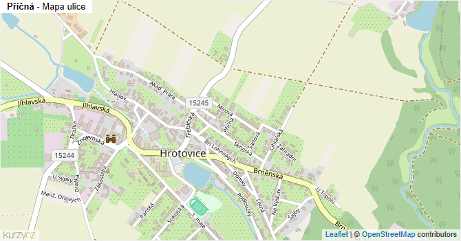 Příčná - mapa ulice