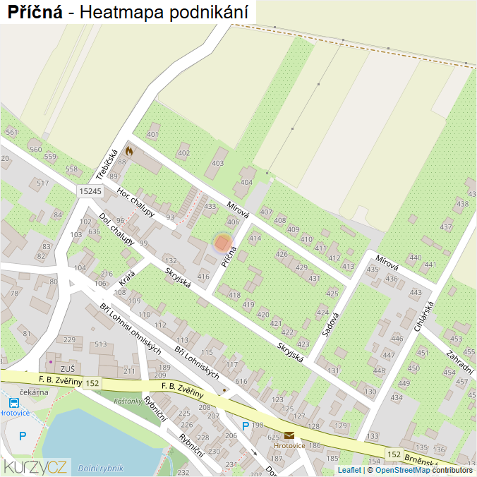 Mapa Příčná - Firmy v ulici.