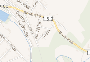 Šajby v obci Hrotovice - mapa ulice