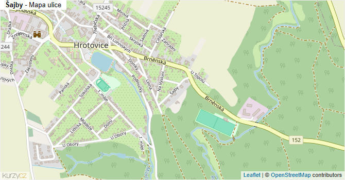 Šajby - mapa ulice