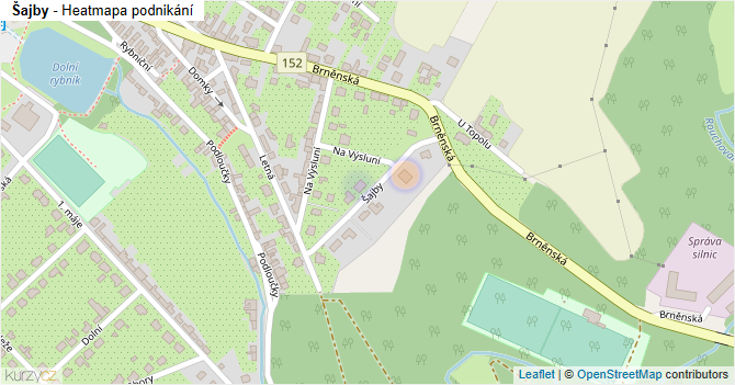 Šajby - mapa podnikání