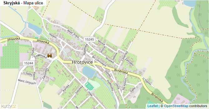 Skryjská - mapa ulice