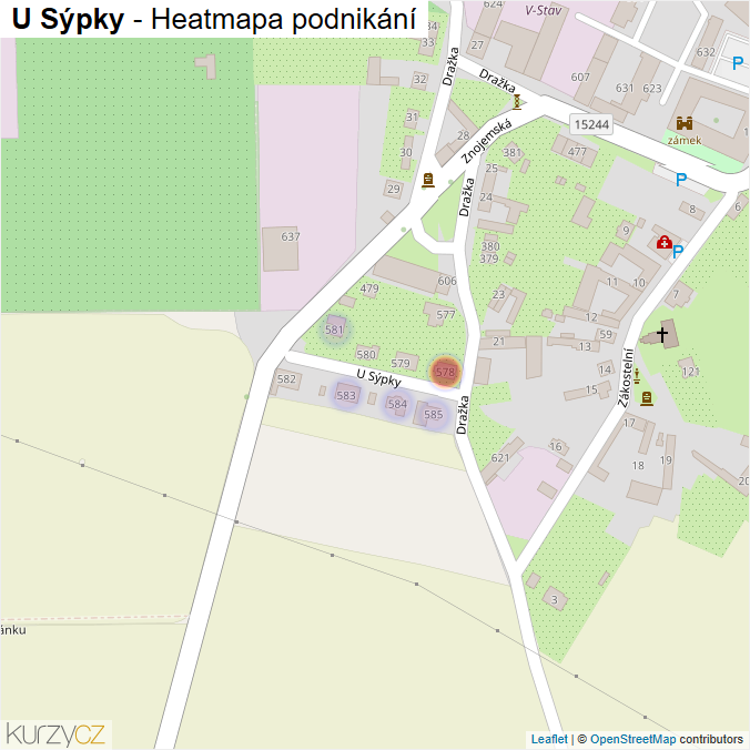 Mapa U Sýpky - Firmy v ulici.