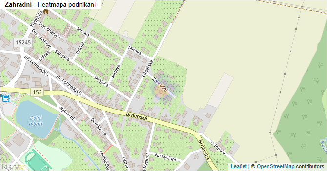 Zahradní - mapa podnikání