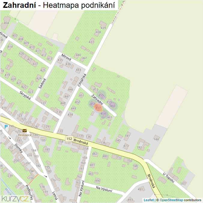 Mapa Zahradní - Firmy v ulici.