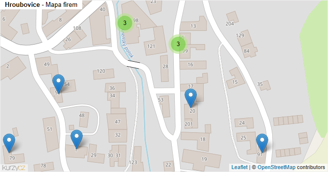 Hroubovice - mapa firem