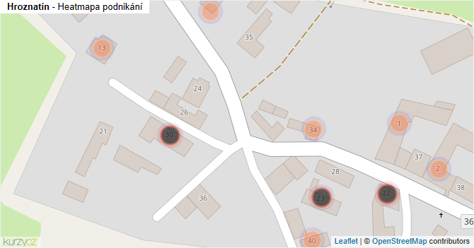 Hroznatín - mapa podnikání