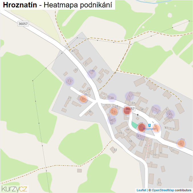 Mapa Hroznatín - Firmy v části obce.