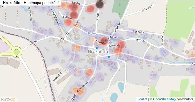 Hroznětín - mapa podnikání