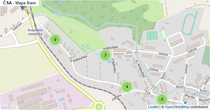 ČSA - mapa firem
