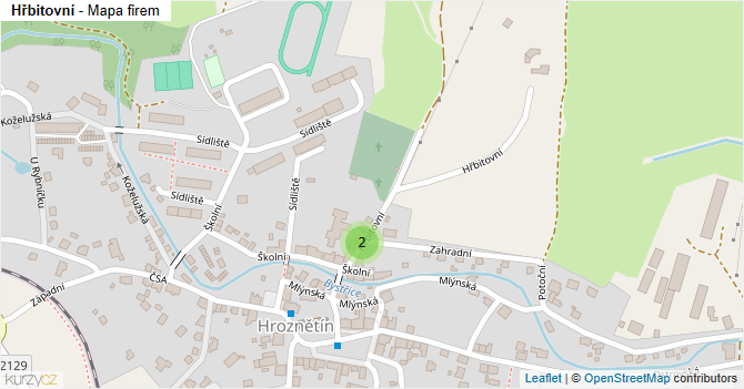 Hřbitovní - mapa firem