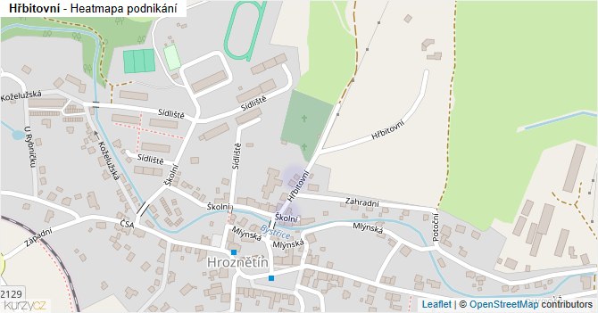 Hřbitovní - mapa podnikání