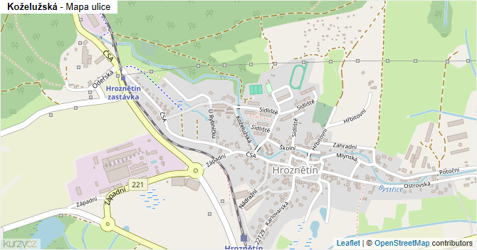 Koželužská - mapa ulice
