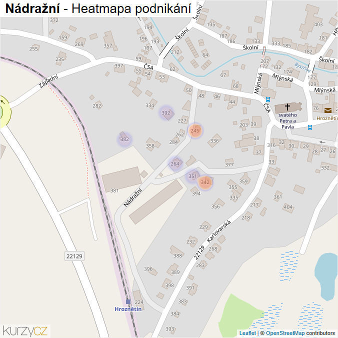 Mapa Nádražní - Firmy v ulici.