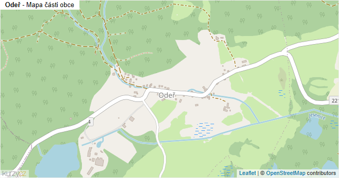 Odeř - mapa části obce