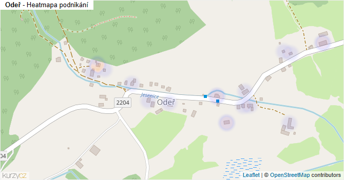 Odeř - mapa podnikání