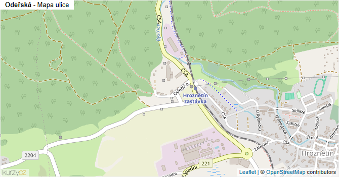 Odeřská - mapa ulice
