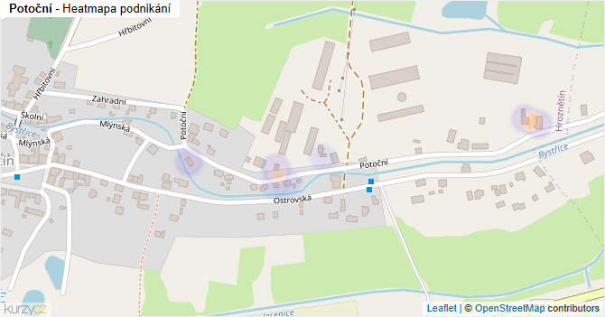 Potoční - mapa podnikání
