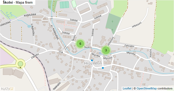 Školní - mapa firem