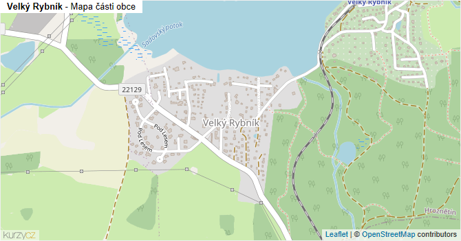 Velký Rybník - mapa části obce