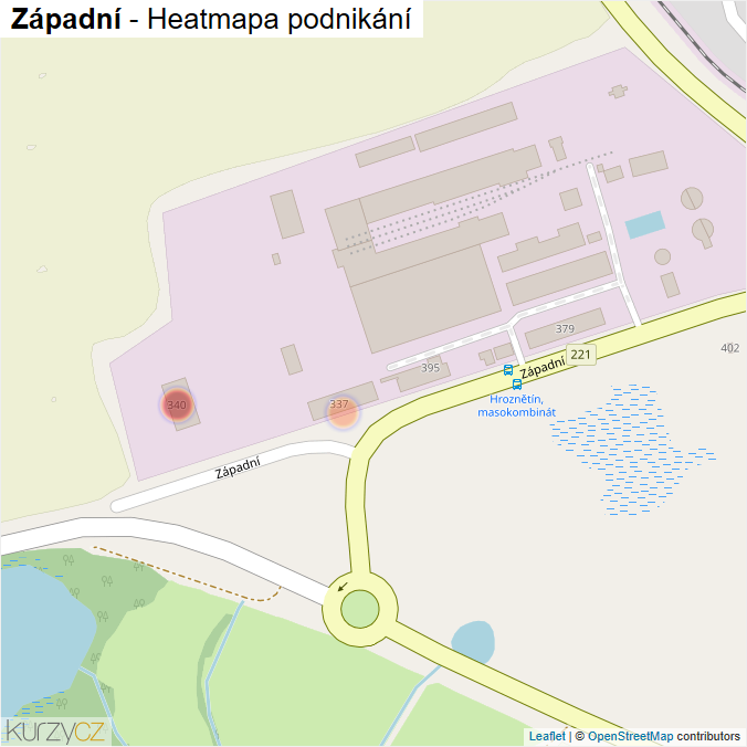 Mapa Západní - Firmy v ulici.