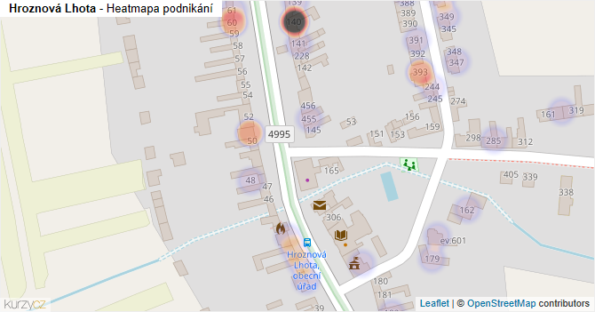 Hroznová Lhota - mapa podnikání