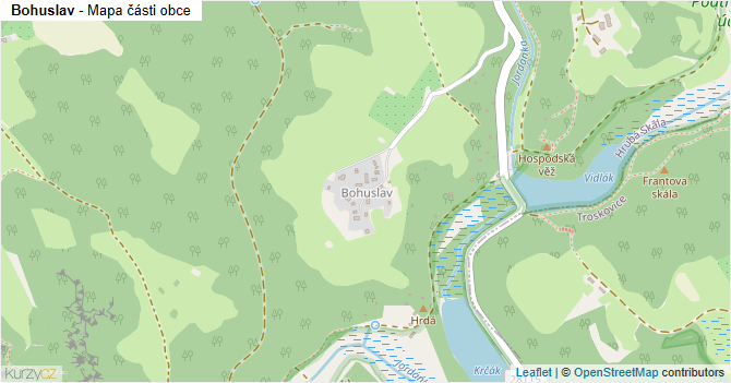 Bohuslav - mapa části obce