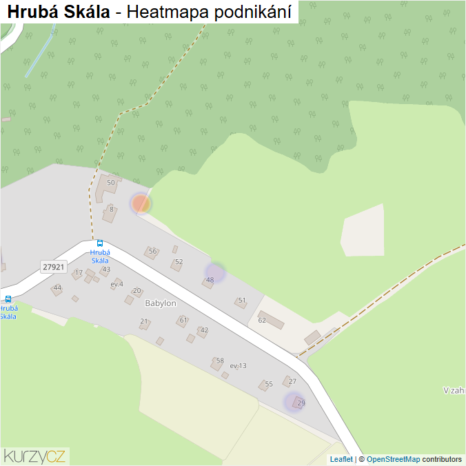 Mapa Hrubá Skála - Firmy v části obce.