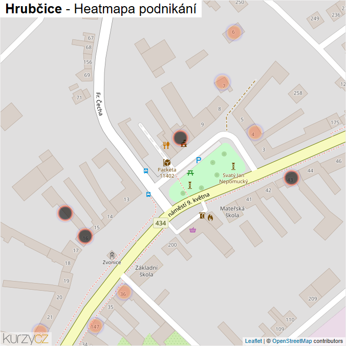 Mapa Hrubčice - Firmy v obci.