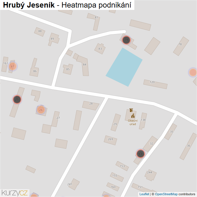 Mapa Hrubý Jeseník - Firmy v obci.