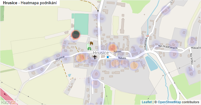 Hrusice - mapa podnikání