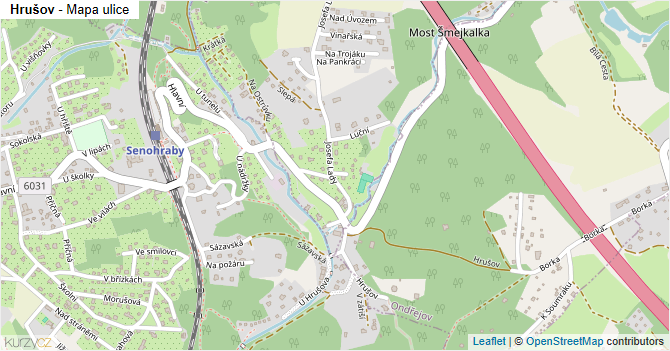 Hrušov - mapa ulice