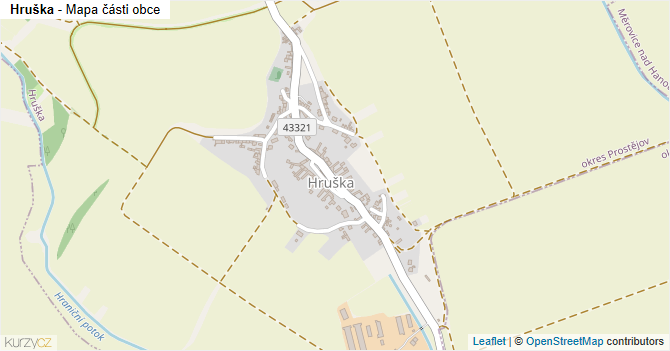 Hruška - mapa části obce