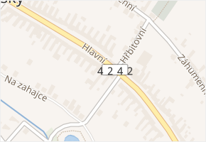 Hlavní v obci Hrušky - mapa ulice