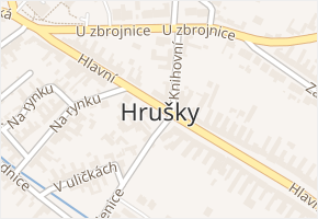 Hrušky v obci Hrušky - mapa části obce