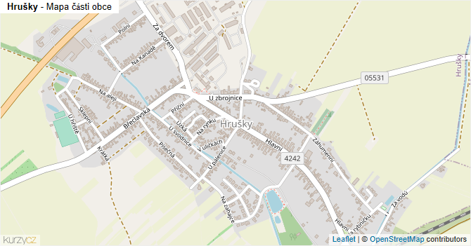 Hrušky - mapa části obce