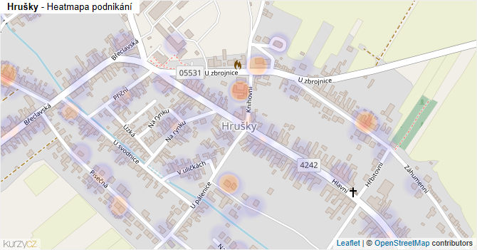 Hrušky - mapa podnikání