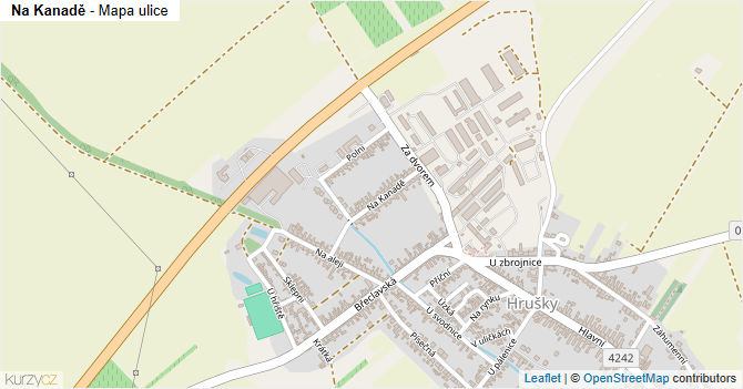 Na Kanadě - mapa ulice