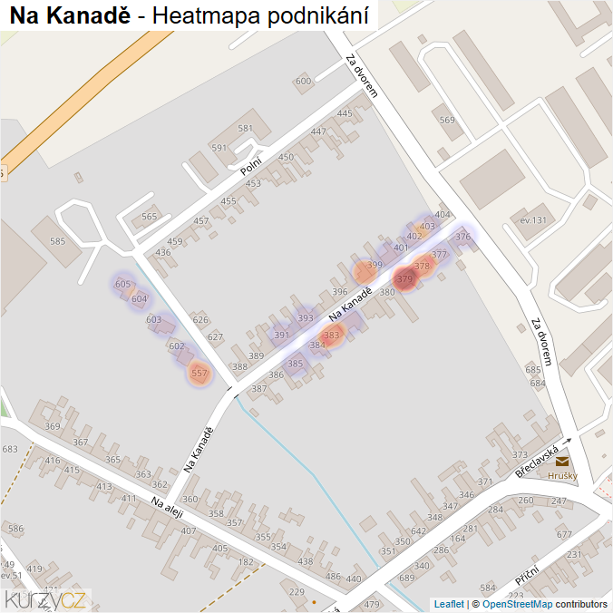 Mapa Na Kanadě - Firmy v ulici.