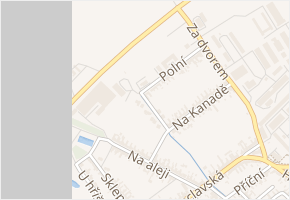 Polní v obci Hrušky - mapa ulice