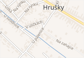 U pálenice v obci Hrušky - mapa ulice